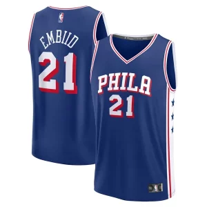 Accattivante Carino Joel Embiid Philadelphia 76ers Fast Break Replica Player Jersey Icon Edition Royal  per i veri fan