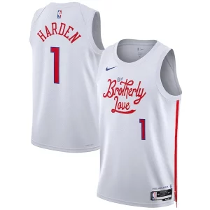 Accattivante Fantastico James Harden Philadelphia 76ers Nike Unisex 2022/23 Swingman Jersey City Edition White  per i veri fan