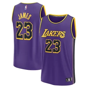Accattivante Incantevole LeBron James Los Angeles Lakers Youth Fast Break Replica Player Jersey Statement Edition Purple  per i veri fan