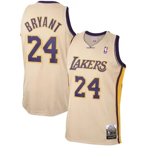 Accattivante Trendy Men's Los Angeles Lakers Kobe Bryant Gold 2008 09 Hardwood Classics Authentic Player Jersey  per i veri fan
