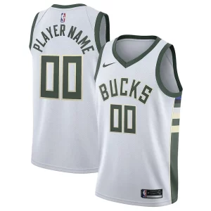 Attraente Bellissimo Milwaukee Bucks Nike 2020/21 Swingman Custom Jersey Association Edition White  per i veri fan