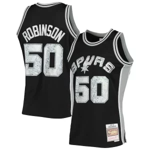 Attraente David Robinson San Antonio Spurs 1998/99 Hardwood Classics NBA 75th Anniversary Diamond Swingman Jersey Black  per i veri fan