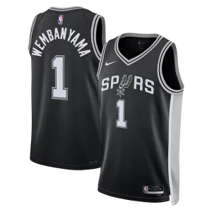 Attraente Elegante Magnifico Victor Wembanyama San Antonio Spurs Nike Unisex 2023 NBA Draft First Round Pick Swingman Jersey Icon Edition Black  per i veri fan