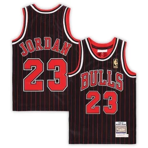 Attraente Fantastico Splendido Michael Jordan Chicago Bulls Preschool 1996/97 Hardwood Classics Authentic Jersey Black/Red/White  per i veri fan