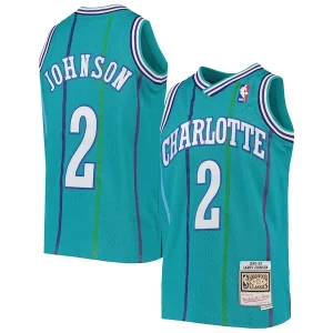 Attraente Fascinante Carino Larry Johnson Charlotte Hornets Youth 1992/93 Hardwood Classics Swingman Jersey Teal  per i veri fan