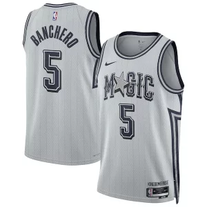 Attraente Paolo Banchero Orlando Magic Nike Unisex 2024/25 Swingman Player Jersey City Edition Silver  per i veri fan