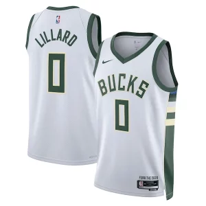 Attraente Trendy Damian Lillard Milwaukee Bucks Nike Unisex Fear The Deer Swingman Player Jersey Association Edition White  per i veri fan
