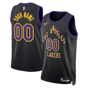 Bellissimo Attraente Duraturo Los Angeles Lakers Nike Unisex 2023/24 Custom Swingman Jersey Black City Edition  per i veri fan