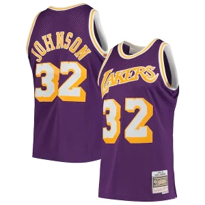 Bellissimo Classico Magic Johnson Los Angeles Lakers 1984/85 Hardwood Classics Swingman Jersey Purple/Gold  per i veri fan