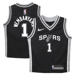 Trendy Cool Moderno Victor Wembanyama San Antonio Spurs Nike Toddler Swingman Player Jersey Icon Edition Black  per i veri fan