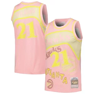 Bellissimo Dominique Wilkins Atlanta Hawks 1986/87 Swingman Sidewalk Sketch Jersey Pink  per i veri fan