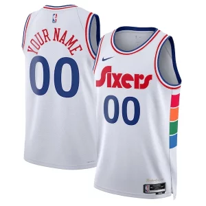 Bellissimo Fantastico Gorgeous Philadelphia 76ers Nike Unisex 2024/25 Custom Swingman Jersey City Edition White  per i veri fan