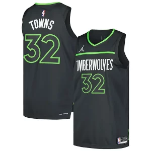 Bellissimo Magnifico Karl Anthony Towns Minnesota Timberwolves Jordan Brand Authentic Player Jersey Statement Edition Anthracite  per i veri fan