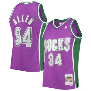 Bellissimo Ray Allen Milwaukee Bucks 2001/02 Hardwood Classics Swingman Jersey Purple  per i veri fan