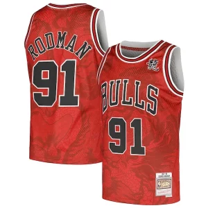Carino Comodo Dennis Rodman Chicago Bulls 1997/98 Hardwood Classics Asian Heritage 6.0 Swingman Throwback Player Jersey Red  per i veri fan