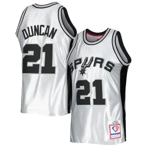 Carino Cool Magnifico Tim Duncan San Antonio Spurs 1998/99 Hardwood Classics 75th Anniversary Swingman Jersey Platinum  per i veri fan