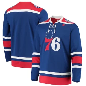 Carino Delizioso Philadelphia 76ers G III Sports by Carl Banks Pointman Hockey Fashion Jersey Royal  per i veri fan
