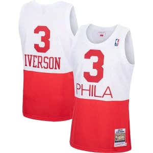 Carino Lussuoso Meraviglioso Allen Iverson Philadelphia 76ers 2003/04 Hardwood Classics Authentic Jersey White/Black/Red  per i veri fan