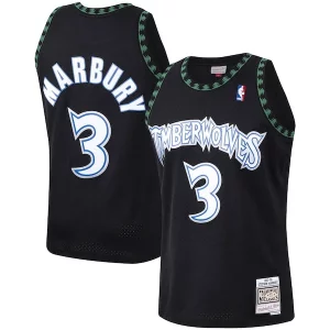 Carino Stephon Marbury Minnesota Timberwolves 1997/98 Hardwood Classics Swingman Jersey Black per i veri fan