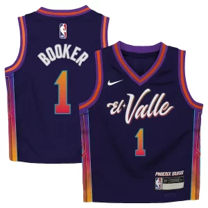 Carino Trendy Devin Booker Phoenix Suns Nike Preschool Swingman Replica Jersey City Edition Purple  per i veri fan