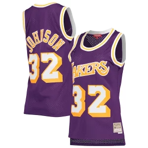 Classico Magic Johnson Los Angeles Lakers Women's Hardwood Classics 1984/85 Swingman Jersey Purple  per i veri fan