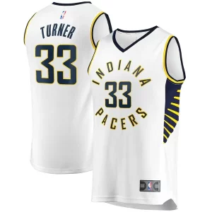 Classico Myles Turner Indiana Pacers Fast Break Replica Player Jersey White Association Edition  per i veri fan