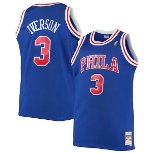 Comodo Cool Eccezionale Allen Iverson Philadelphia 76ers 1996/97 Big & Tall Hardwood Classics Swingman Jersey Royal/Black/Red/White  per i veri fan