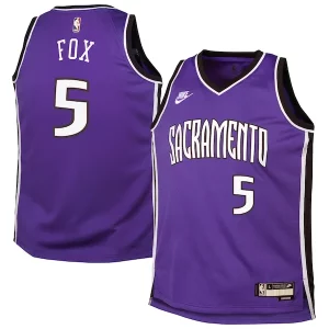 Comodo De'Aaron Fox Sacramento Kings Nike Youth 2024/25 Swingman Jersey Purple Classic Edition  per i veri fan