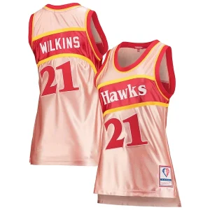Comodo Dominique Wilkins Atlanta Hawks Women's 75th Anniversary Rose Gold 1986 Swingman Jersey Pink per i veri fan