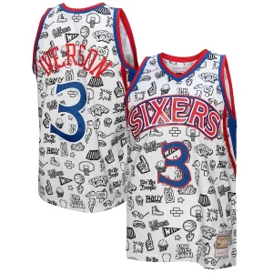 Comodo Robusto Meraviglioso Allen Iverson Philadelphia 76ers 1996/97 Swingman Jersey White  per i veri fan