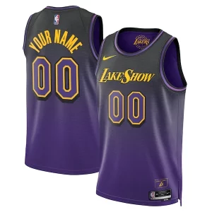 Cool Lussuoso Los Angeles Lakers Nike Unisex 2024/25 Custom Swingman Jersey City Edition Purple  per i veri fan