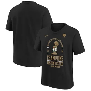 Cool Moderno Raffinato Boston Celtics Nike Youth 18 Time NBA Finals Champions Locker Room T Shirt Black  per i veri fan