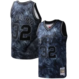 Cool Robusto Lussuoso Karl Malone Utah Jazz Hardwood Classics 1991/92 Tie Dye Swingman Jersey Black  per i veri fan