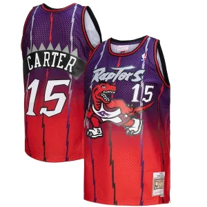 Cool Splendido Vince Carter Toronto Raptors 1998/99 Hardwood Classics Fadeaway Swingman Player Jersey Red/Purple  per i veri fan