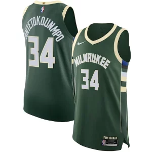 Delizioso Cool Giannis Antetokounmpo Milwaukee Bucks Nike Authentic Jersey Association Edition Hunter Green  per i veri fan