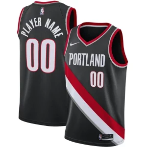 Delizioso Elegante Portland Trail Blazers Nike 2020/21 Swingman Custom Jersey Icon Edition Black  per i veri fan