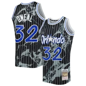 Delizioso Elegante Splendido Shaquille O'Neal Orlando Magic 1994/95 Hardwood Classics Marble Swingman Jersey Black  per i veri fan
