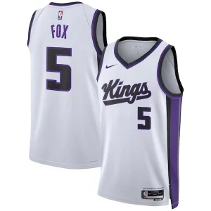 Delizioso Lussuoso Accattivante De'Aaron Fox Sacramento Kings Nike Unisex Swingman Jersey Association Edition White/Black  per i veri fan