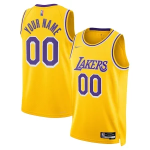 Delizioso Trendy Los Angeles Lakers Nike 2021/22 Diamond Swingman Custom Jersey Icon Edition Gold  per i veri fan