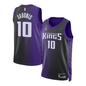 Trendy Resistente Carino Domantas Sabonis Sacramento Kings Jordan Brand Unisex Swingman Jersey Statement Edition Purple  per i veri fan
