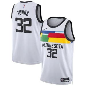 Trendy Karl Anthony Towns Minnesota Timberwolves Nike Unisex 2022/23 Swingman Jersey City Edition White  per i veri fan