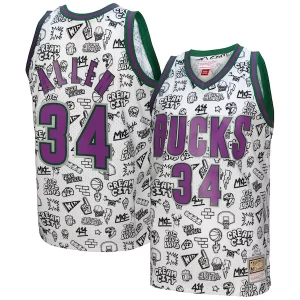 Duraturo Elegante Incantevole Ray Allen Milwaukee Bucks 2000/01 Swingman Jersey White  per i veri fan