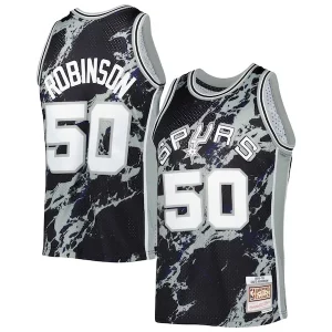 Duraturo Fantastico Lussuoso David Robinson San Antonio Spurs 1998/99 Hardwood Classics Marble Swingman Jersey Black  per i veri fan