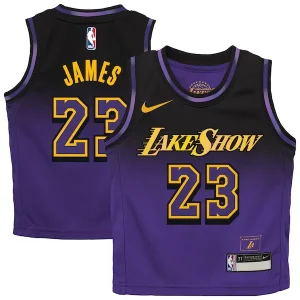 Duraturo LeBron James Los Angeles Lakers Nike Toddler 2024/25 Swingman Player Jersey City Edition Purple  per i veri fan