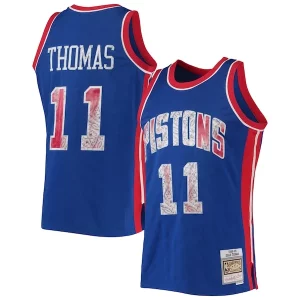 Duraturo Meraviglioso Prestigioso Isiah Thomas Detroit Pistons 1988/89 Hardwood Classics NBA 75th Anniversary Diamond Swingman Jersey Blue  per i veri fan