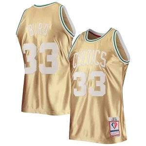 Duraturo Pratico Lussuoso Larry Bird Boston Celtics 75th Anniversary 1985/86 Hardwood Classics Swingman Jersey Gold  per i veri fan