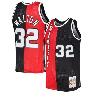 Duraturo Splendido Bill Walton Portland Trail Blazers Hardwood Classics 1976/77 Split Swingman Jersey Red/Black  per i veri fan