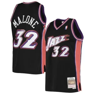 Duraturo Splendido Gorgeous Karl Malone Utah Jazz 2001/02 Hardwood Classics Swingman Jersey Black  per i veri fan
