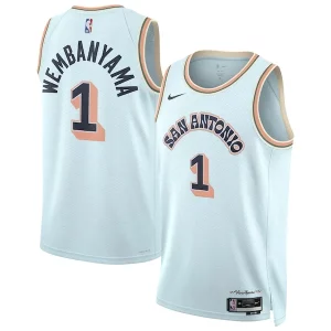 Duraturo Versatile Robusto Victor Wembanyama San Antonio Spurs Nike Unisex 2024/25 Swingman Player Jersey City Edition Light Blue  per i veri fan