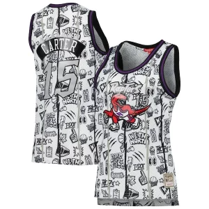 Eccezionale Accattivante Vince Carter Toronto Raptors Women's 1998 Doodle Swingman Jersey White  per i veri fan